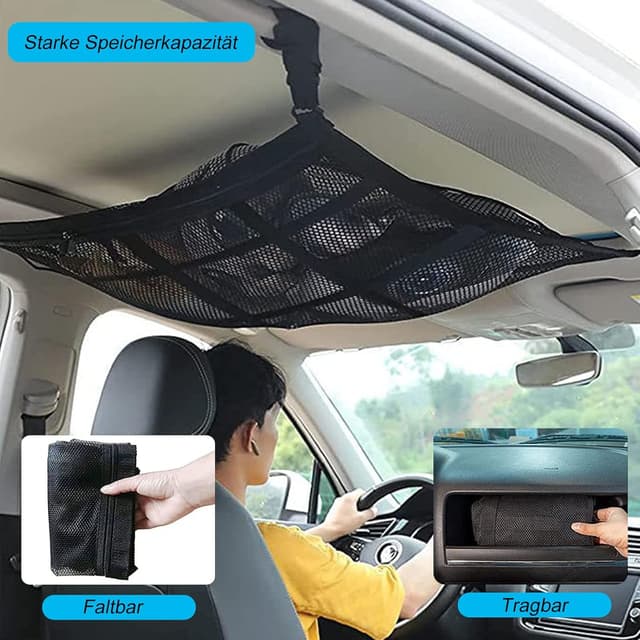 Detalle de ViWaVee Gepäcknetz Auto doppellagig für Autodach – 90 x 65 cm