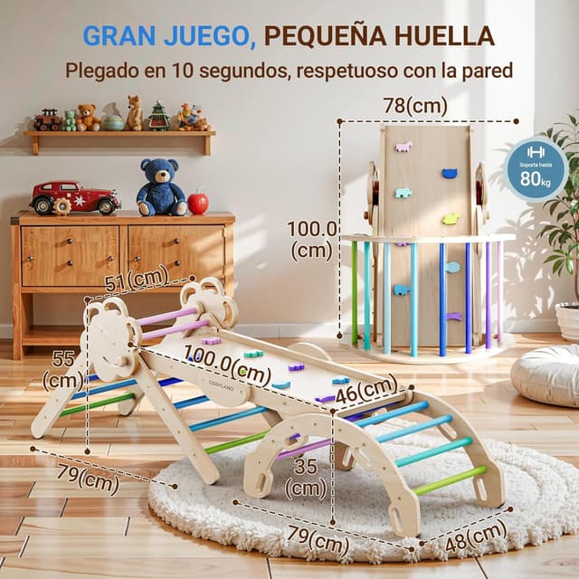 Thumbnail 5 de COSYLAND 8 en 1 Triángulo de Escalada Montessori