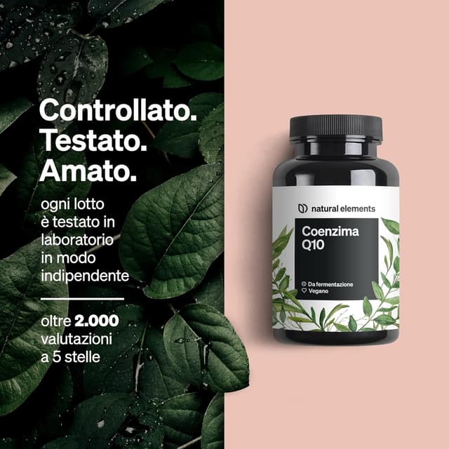 Detalle de Coenzima Q10 puro 200 mg – 120 capsule vegane (4 mesi) – COQ10 da fermentazione del mais