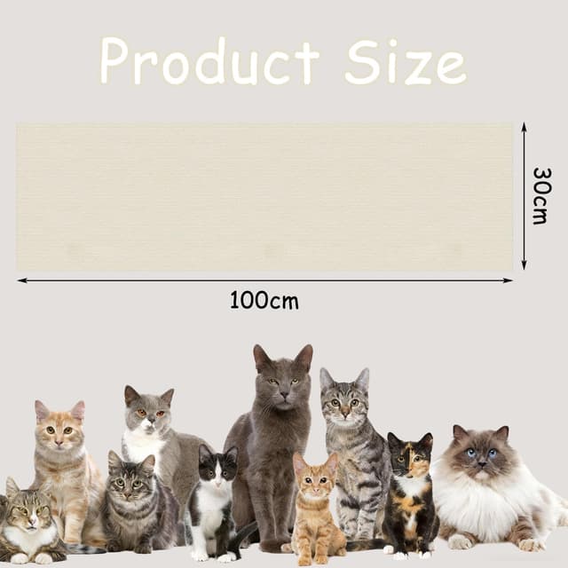 Thumbnail 1 de Xynovate tappetino tiragraffi adesivo per gatti riutilizzabile e tagliabile (bianco sporco)