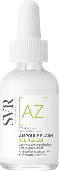 Detalle de SVR Sebiaclear AZ Ampoule Flash 30 ml (ácido azelaico para acné, marcas y enrojecimiento)