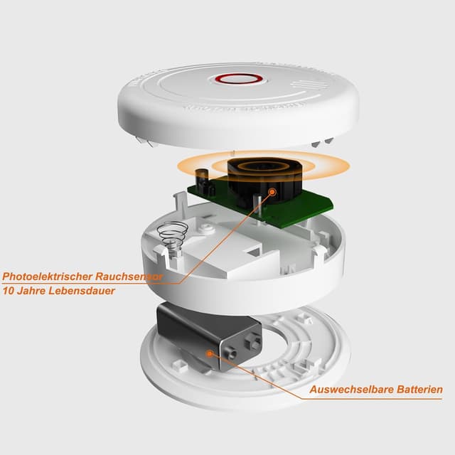 Detalle de Rauchmelder mit Magnetbefestigung & 10-Jahre-Lebensdauer (photoelektrisch, 1 Stück)