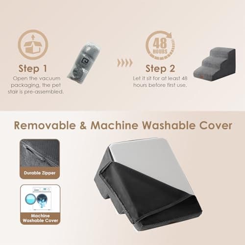 Thumbnail 5 de EHEYCIGA Escalera para Perros 3 Peldaños 40x57x40 cm