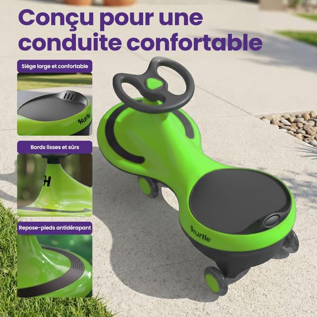 Detalle de Hurtle Wiggle Drift porte-bébé enfant sans piles : voiture à roulettes à mouvement par rotation