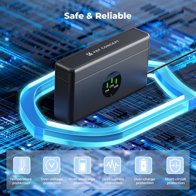 Thumbnail 6 de K&F CONCEPT OSMO 360 Caricabatterie 3 slot