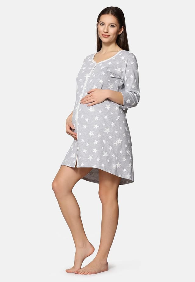 Detalle 2 de Be Mammy chemise de nuit maternité pour allaitement