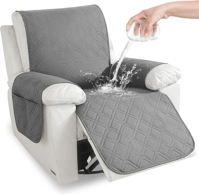 Detalle de YSTELLAA Copripoltrona Relax Reclinabile Grande 1 posto impermeabile grigio chiaro con braccioli rimovibili