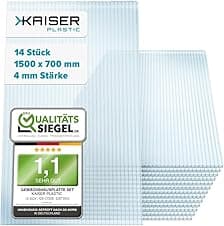 Detalle de KAISER plastic Xtra Strong Gewächshausplatten 14er Set 4 mm