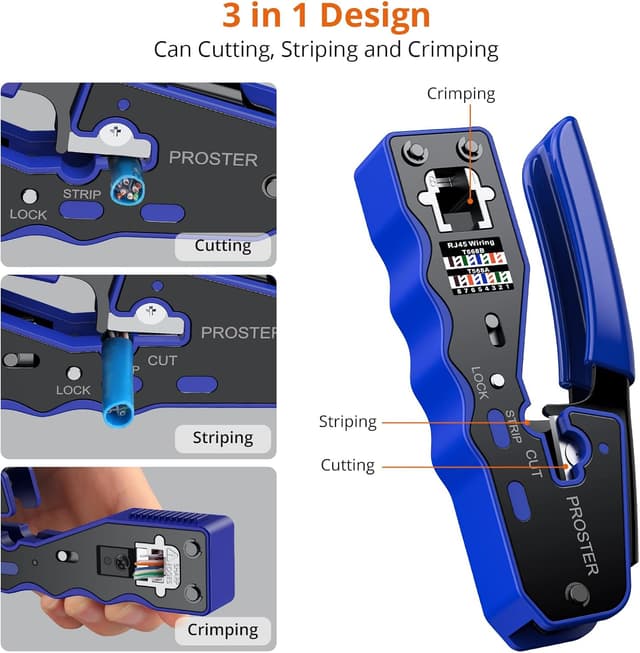 Thumbnail 1 de Proster Pinza Crimpatrice RJ45 Pass Through 🛠