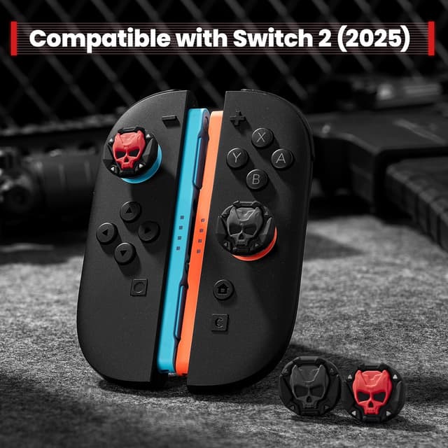 Thumbnail 1 de GeekShare Thumb Grips for Switch 2 (2025) – Replacement Thumb Stick Caps (4PCS) with Skeleton Spirit Armor Design