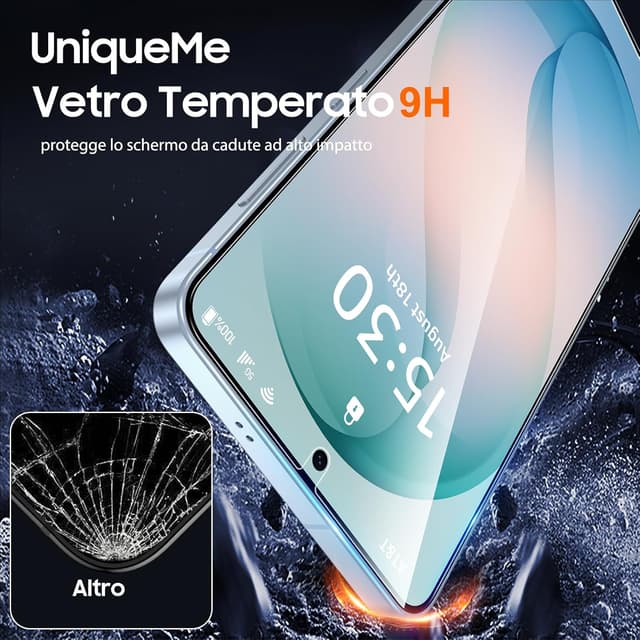 Detalle de UniqueMe per Samsung Galaxy S26: pellicola in vetro temperato + protezione fotocamera (2 pezzi)