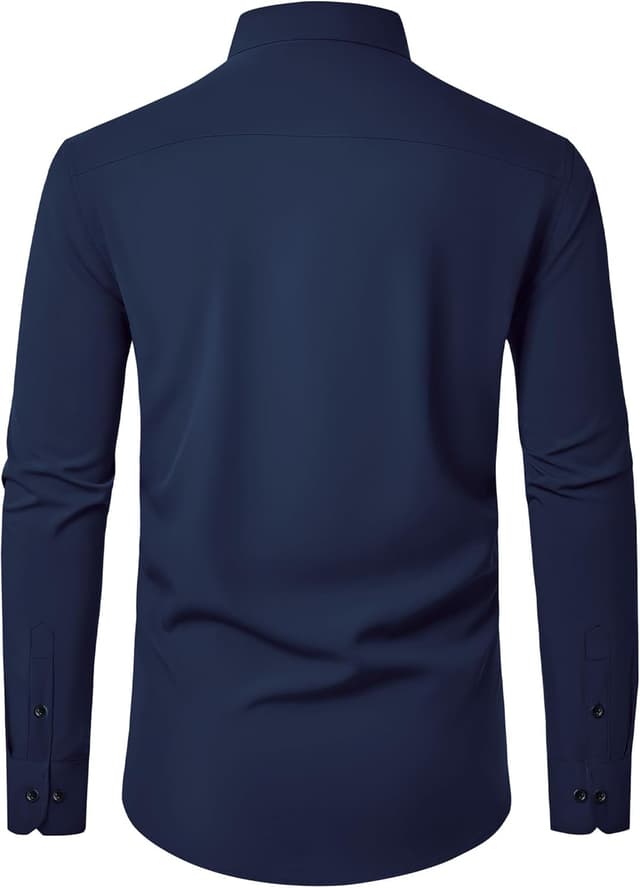 Detalle de J.VER Hemd Herren Langarm Stretch Regular Fit – modernes Businesshemd für Büro & Hochzeit