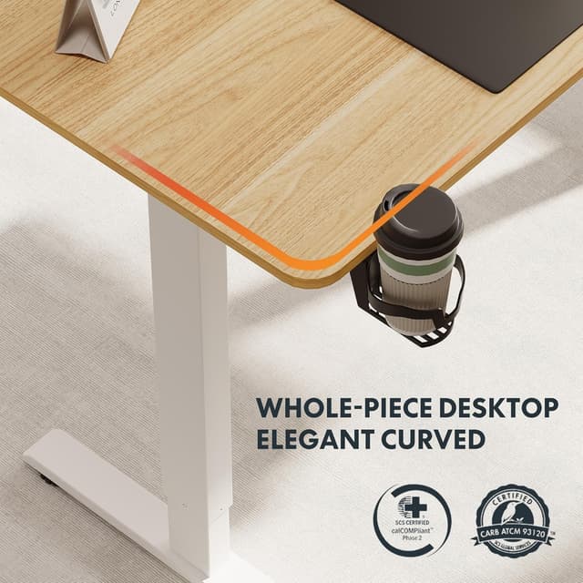 Detalle 2 de FLEXISPOT Scrivania regolabile in altezza 120 x 60 cm con piano intero e anti-ostacoli (nero)