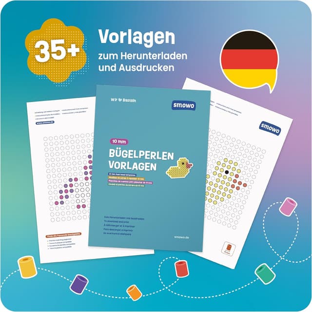 Detalle 2 de Smowo Große 10mm Bügelperlen (2000 Stück) mit 6 Pastellfarben – XL Steckperlen für Kinder ab 3 Jahren