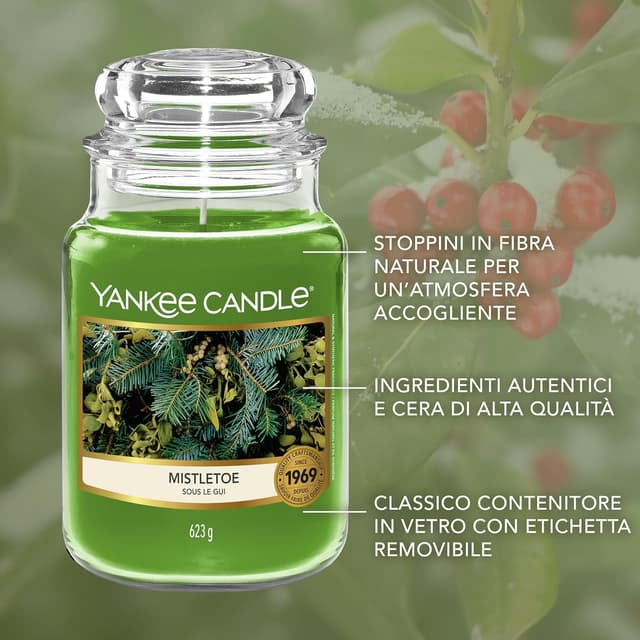 Detalle 2 de Yankee Candle candela alla vischio fino a 150 ore