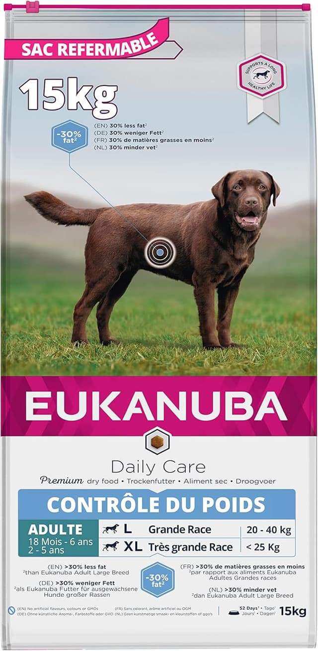 Detalle de Eukanuba Daily Care Adulte Contrôle de Poids Grande Race au Poulet 15 kg