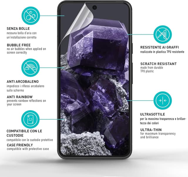 Detalle de smartect TPU Pellicola Protettiva per Google Pixel 8 (2+2 pezzi) con schermatura schermo e fotocamera