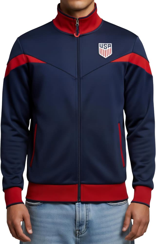 Detalle de Icon Sports Officially Licensed U.S. Soccer Track Jacket (Unisex)