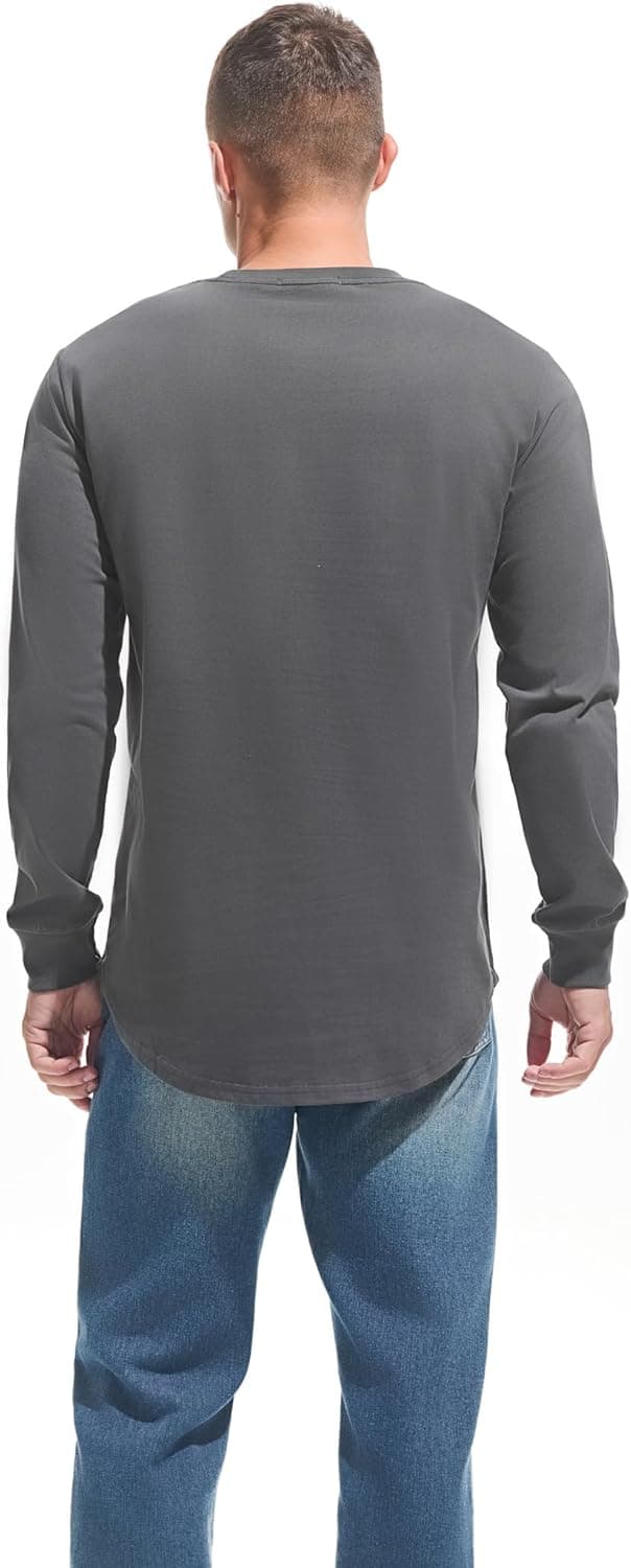 Detalle de VEIISAR Herren Rundhals-Longline-T-Shirt aus 100 % Baumwolle (Heavy Duty), dick & preshrunk