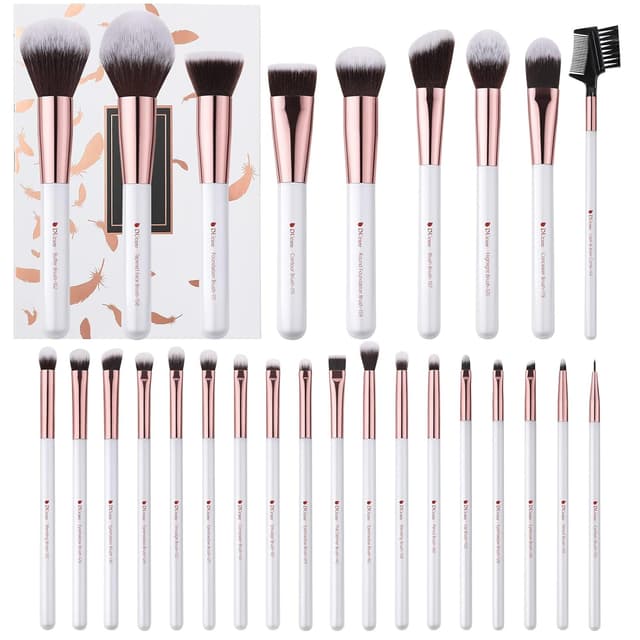Detalle de DUcare Pinselset Makeup 27 Stück – professionelles Set mit synthetischen Kabuki-, Foundation-, Concealer- und Lidschattenpinseln