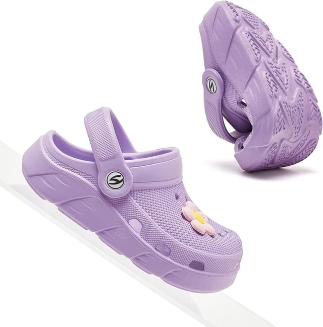 Detalle 2 de HOBIBEAR Unisex Kinder Classic Clogs – atmungsaktive Gartenschuhe & Hausschuhe mit rutschfester Sohle