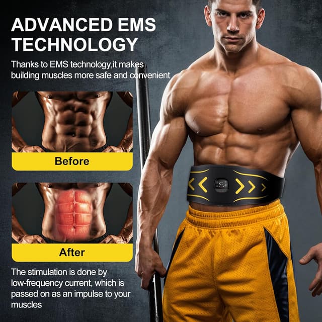 Detalle de Unegnel Elettrostimolatore Muscolare EMS per addominali (10 modalità, 30 intensità) ricaricabile USB-C