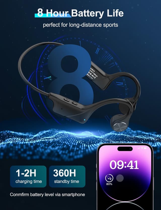 Detalle de Echaar DG06 Bone Conduction Headphones 8h