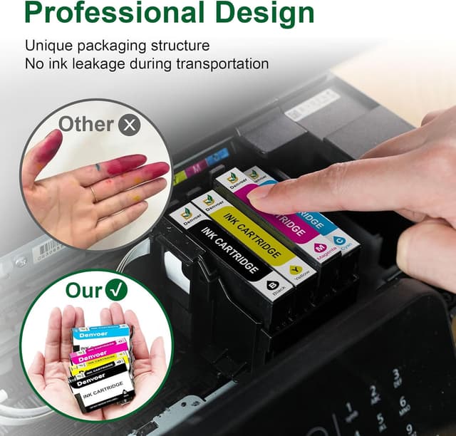 Detalle de Denvoer Ersatz für 405XL Multipack (4x Schwarz, 2x Cyan, 2x Magenta, 2x Gelb) kompatibel zu Epson 405XL für WorkForce Pro