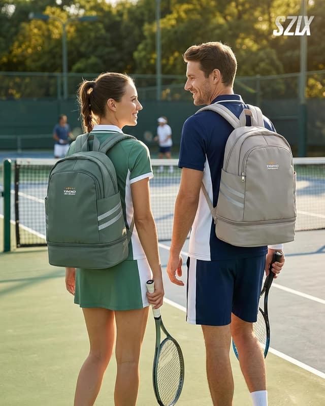Detalle de SZLX Sportrucksack für Frauen mit Schuhfach und wasserdichter Nassetasche (faltbarer Handgepäck-Reiserucksack)
