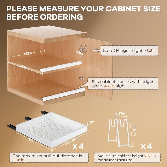 Detalle 2 de Seinloes Pull Out Cabinet Organizer 21"