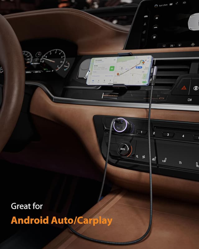 Detalle 2 de CONMDEX USB to USB-C Right Angle Cable (20cm) — 10Gbps data transfer for Android Auto & CarPlay