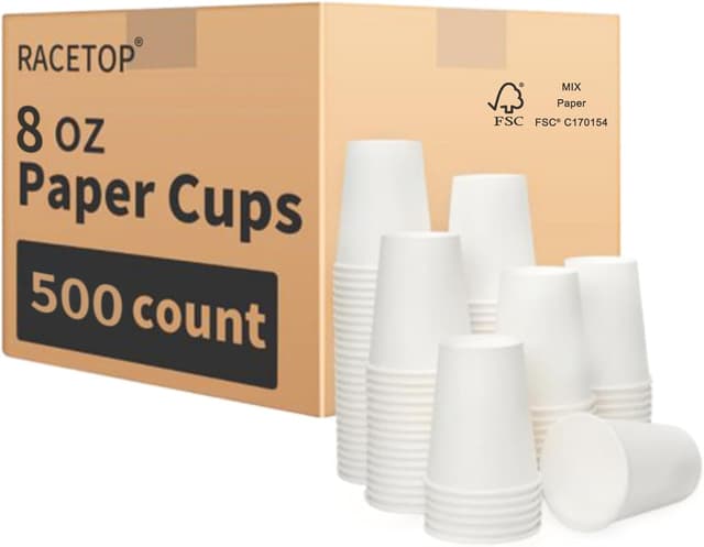 Detalle de RACETOP 8 oz Disposable Coffee Cups 500 pack