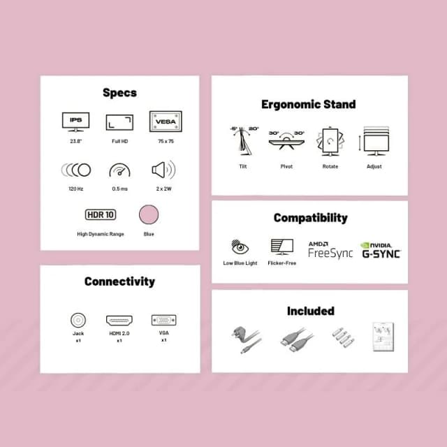 Thumbnail 2 de japannext JN-IPS238G120F-HSP-PK 23.8" IPS 120Hz 📺