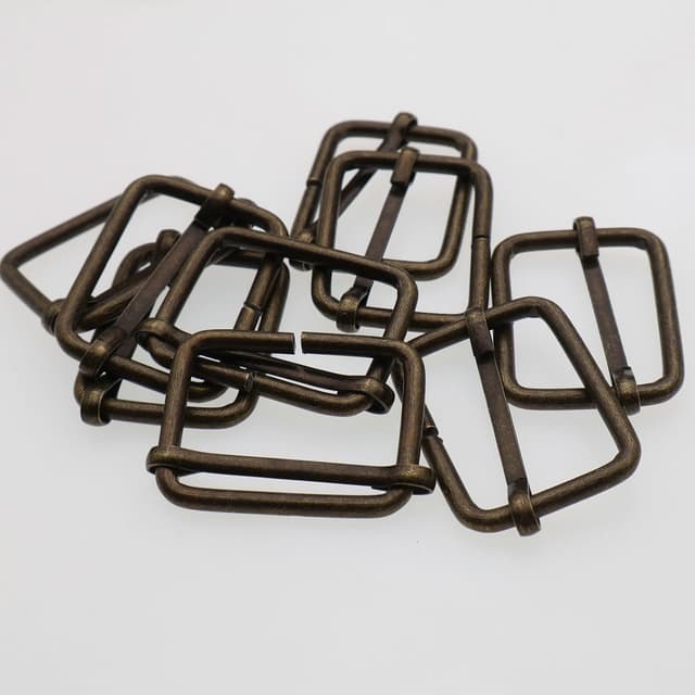 Thumbnail 6 de YIGUANXIN 60pc Metal Slides Buckle Rectangle Adjusters (25mm) in Silver, Bronze, Gold & Gun-Black