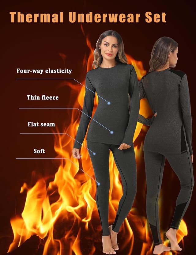 Detalle de Terecey Intimo Termico Donna completo: maglia a maniche lunghe e leggings caldi