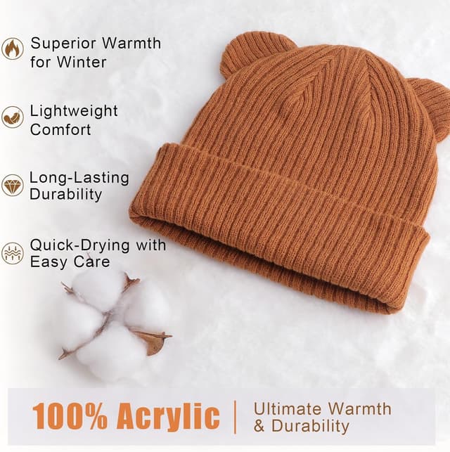 Thumbnail 3 de DRESHOW Toddler Beanie with Bear Ears 0–24 months