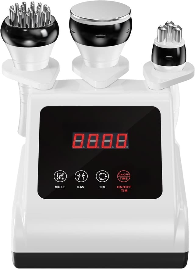 Detalle de Qewher 3 in 1 radiofrequenza viso e corpo 40K: massaggiatore anticellulite con riscaldamento, EMS e luce rossa