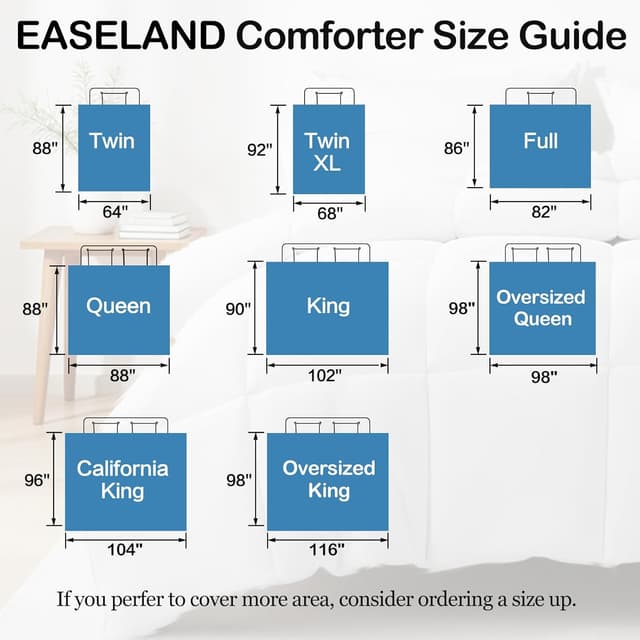 Thumbnail 6 de EASELAND Queen Size Down Alternative Comforter 88×88