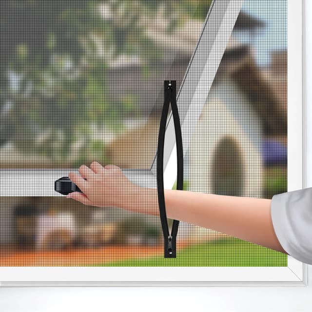 Detalle de BKSAI DIY Window Net to Keep Bugs Out (Zip Opening, Cut to Size) 130x150CM