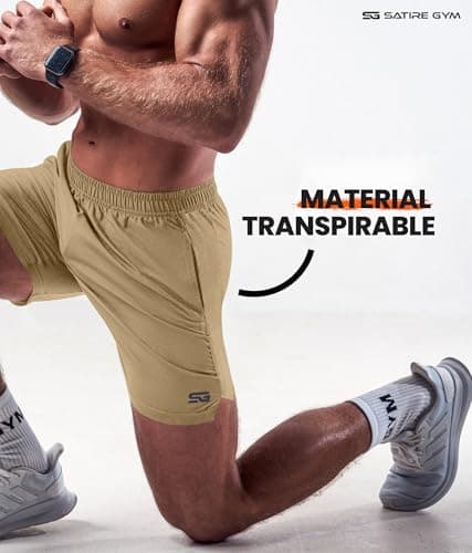 Detalle 2 de Satire Gym pantalones cortos de deporte para hombre con bolsillos