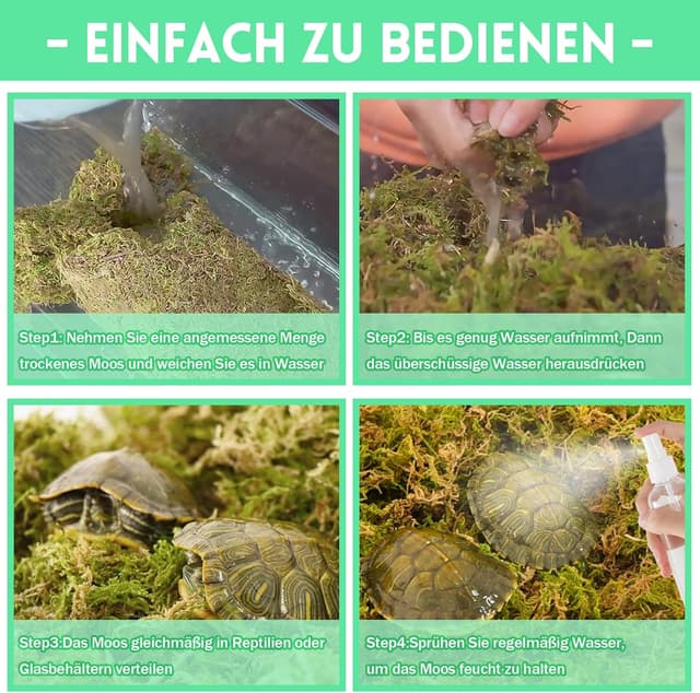 Detalle de Riare 400 g Premium natürliches Moos getrocknet für Pflanzen, Reptilien & Inkubationen