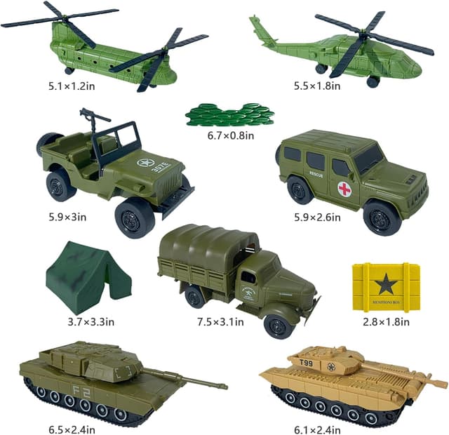 Detalle de TALGIC Army Men Toys Large Battle Playset (120 PCS) — Army Men Action Figures & Military Vehicle Battlefield Set