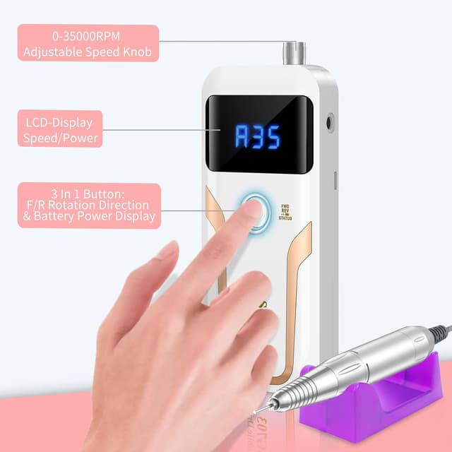 Thumbnail 6 de MOCOWIND Portable Nail Drill 35000 RPM