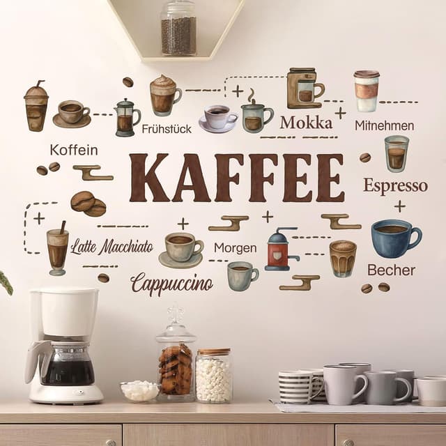 Detalle de KAIRNE Kaffee Wandaufkleber 84 x 60 cm