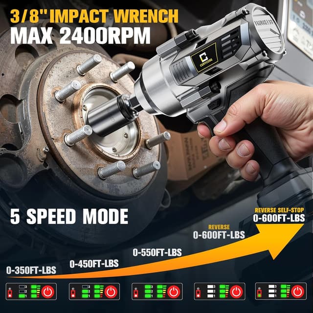 Thumbnail 1 de Cerycose Cordless Impact Wrench 600 Ft-lbs