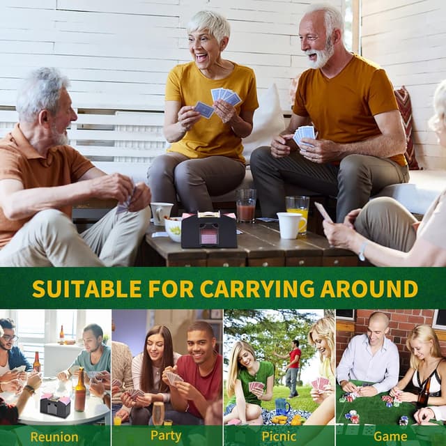 Detalle 2 de ZONJIE Automatic Card Shuffler Machine (4 Deck) – USB or Battery Electronic Card Shuffler