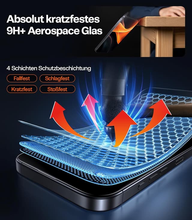 Thumbnail 4 de TORRAS OrigArmor AR 9H Panzerglas für iPhone 17 Pro Max