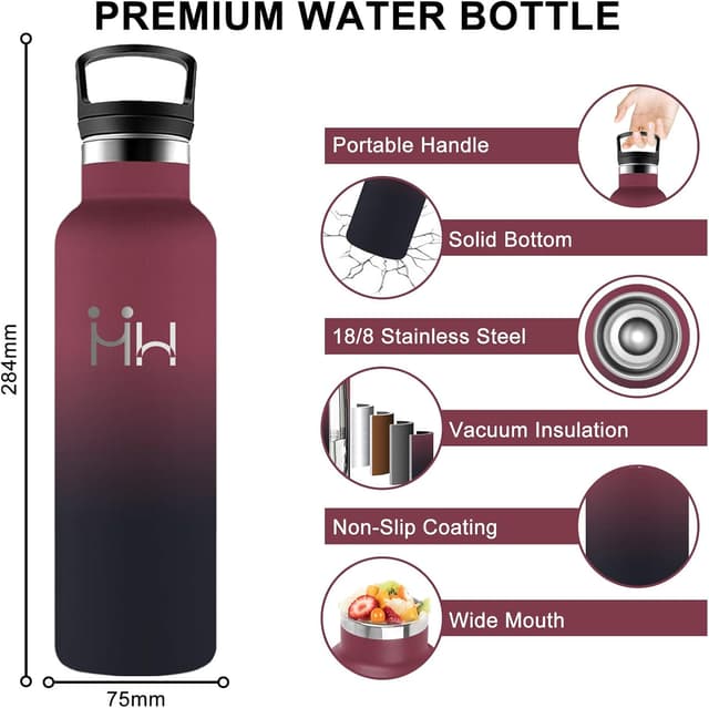 Detalle 2 de Botella Acero Inoxidable 750ml con Pajita 🚰