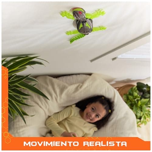 Detalle de HEX BOTS Wallcrawler Gecko, robot reptante con mando y luces para trepar por paredes (juguete 4 años+)