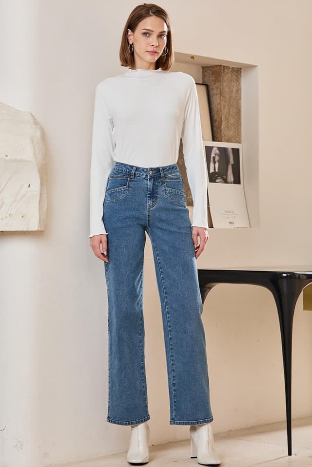 Thumbnail 5 de Sidefeel Wide Leg High-Waist Jeans with Pockets